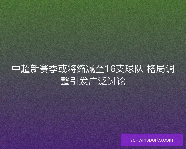 中超新赛季或将缩减至16支球队 格局调整引发广泛讨论